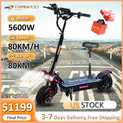 Electric Scooter 5600W Dual Motor With Seat