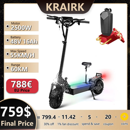 2500W Off-Road Tire Portable Electric Scooter